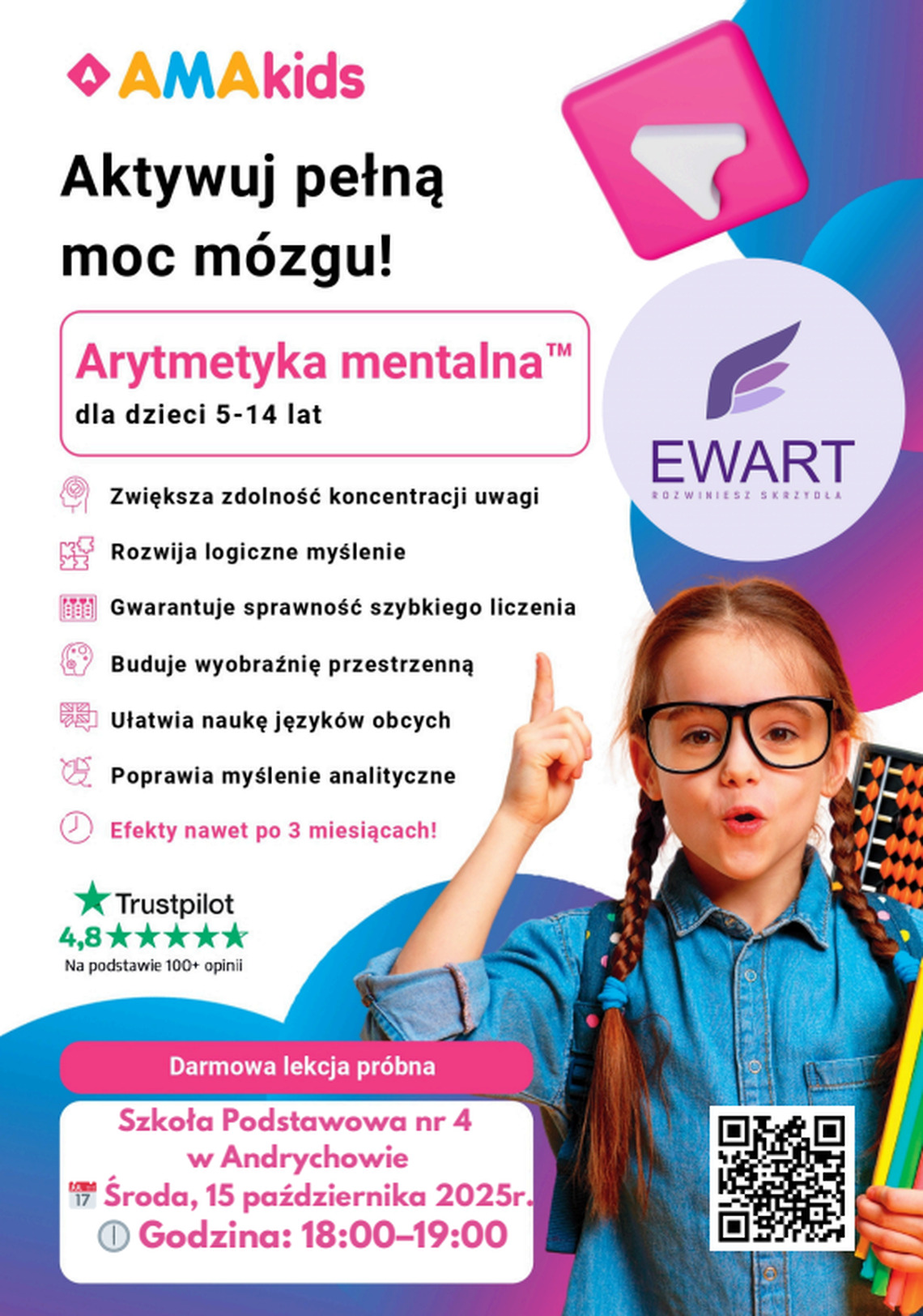 Lekcja pokazowa- arytmetyka mentalna 15.10.25r godzina 18.00 do 19.00