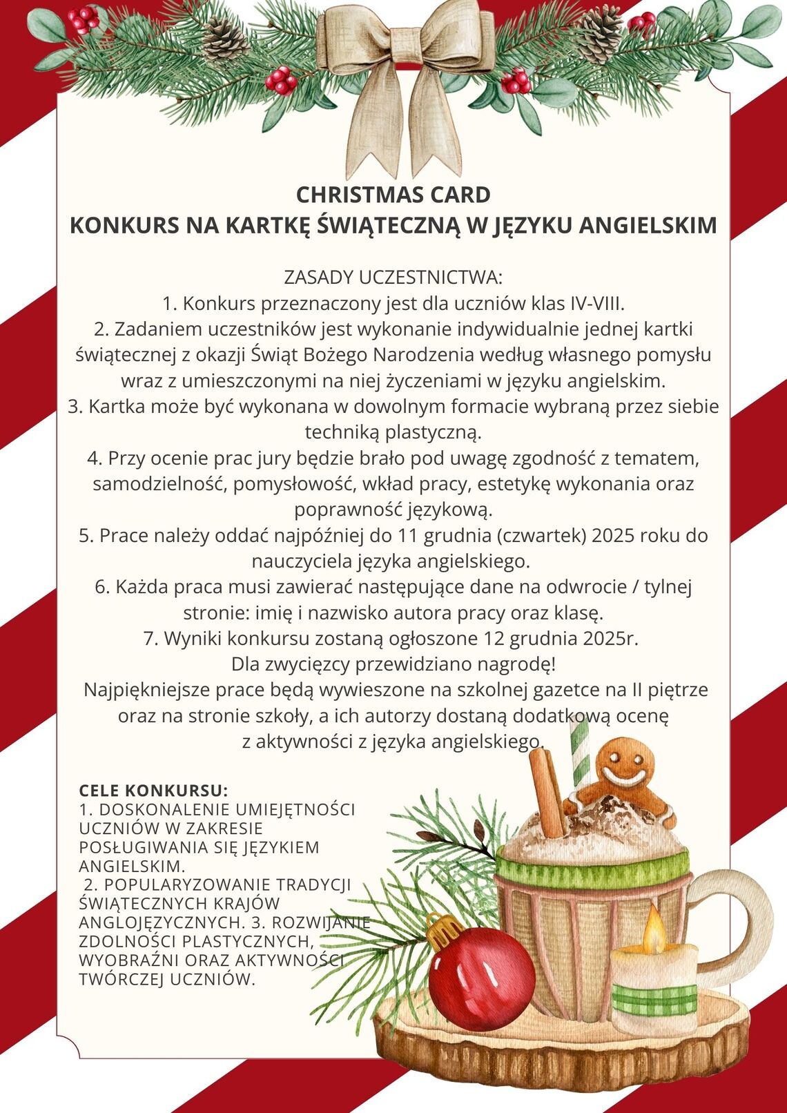 Konkurs na kartkę świąteczną w języku angielskim