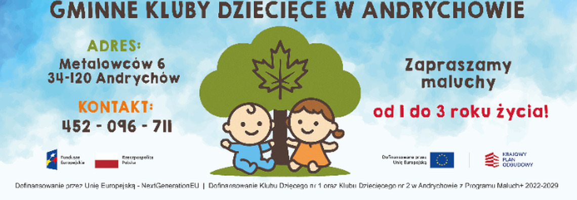 Zaproszenie do Gminnych Klubów Dziecięcych w Andrychowie
