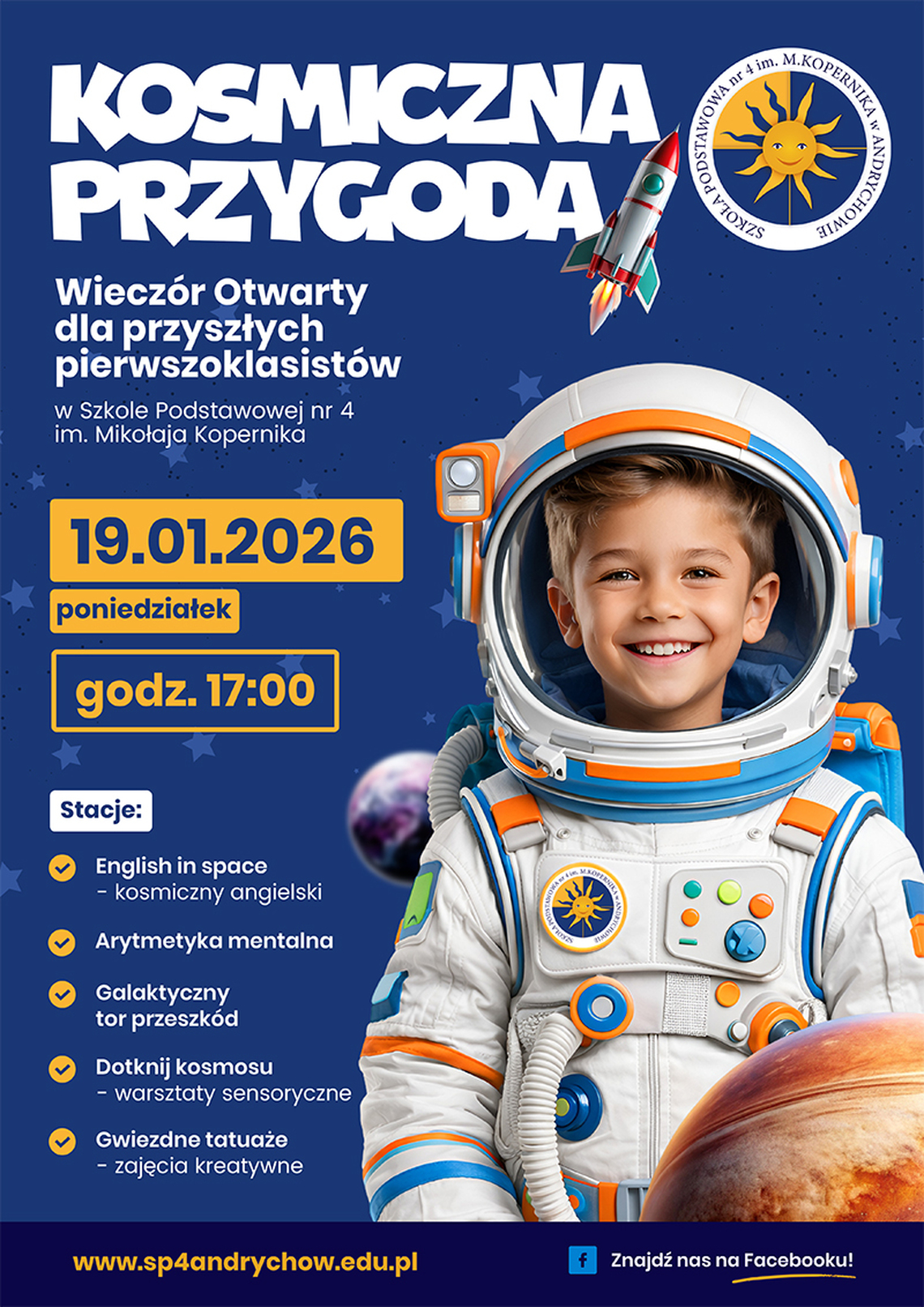 Kosmiczna przygoda! Wieczór Otwarty dla przyszłych pierwszoklasistów!