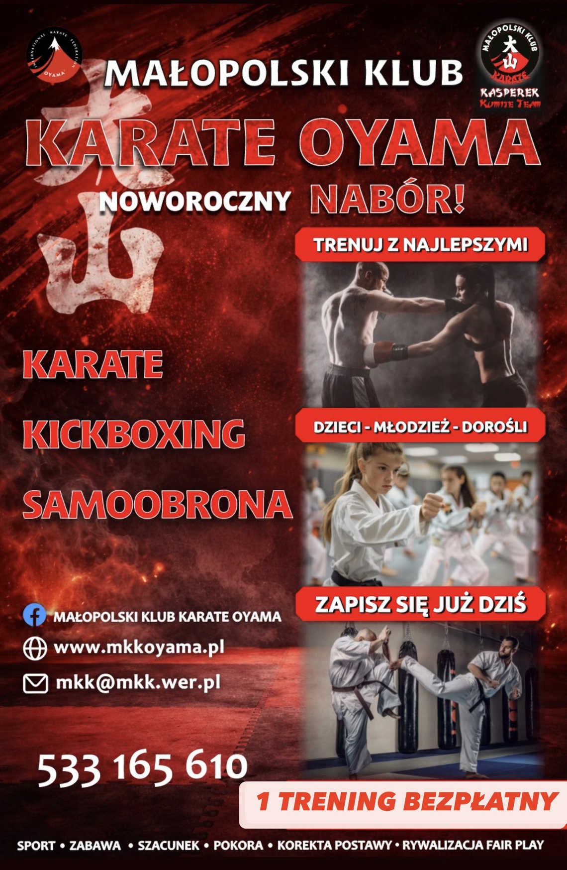 NOWOROCZNY NABÓR 2026 – ZAJECIA OYAMA KARATE W NASZEJ SZKOLE