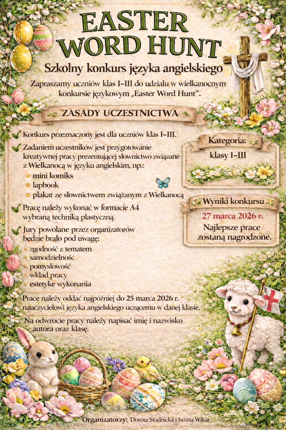 SZKOLNY KONKURS Z JĘZYKA ANGIELSKIEGO DLA UCZNIÓW KLAS I - III