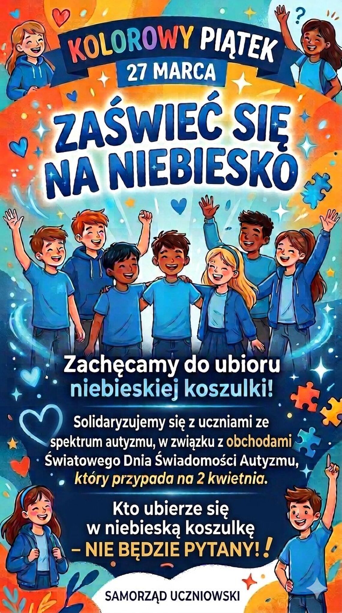 Kolorowy piątek - Dzień Świadomości Autyzmu