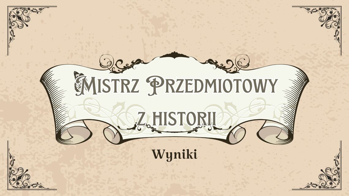 Wyniki Szkolnego Konkursu Historycznego o tytuł „Mistrza Przedmiotu”