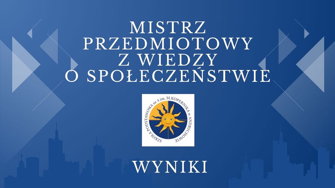 Wyniki Szkolnego Konkursu o tytuł „Mistrza Przedmiotu” z wiedzy o społeczeństwie.