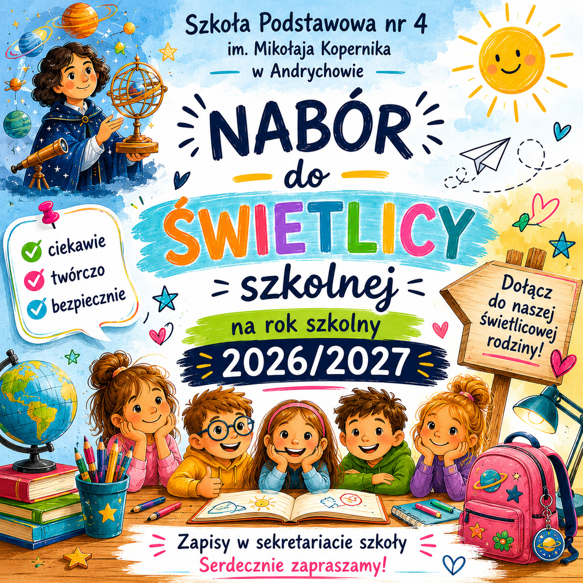 Zapisy do świetlicy szkolnej na rok szkolny 2026/2027
