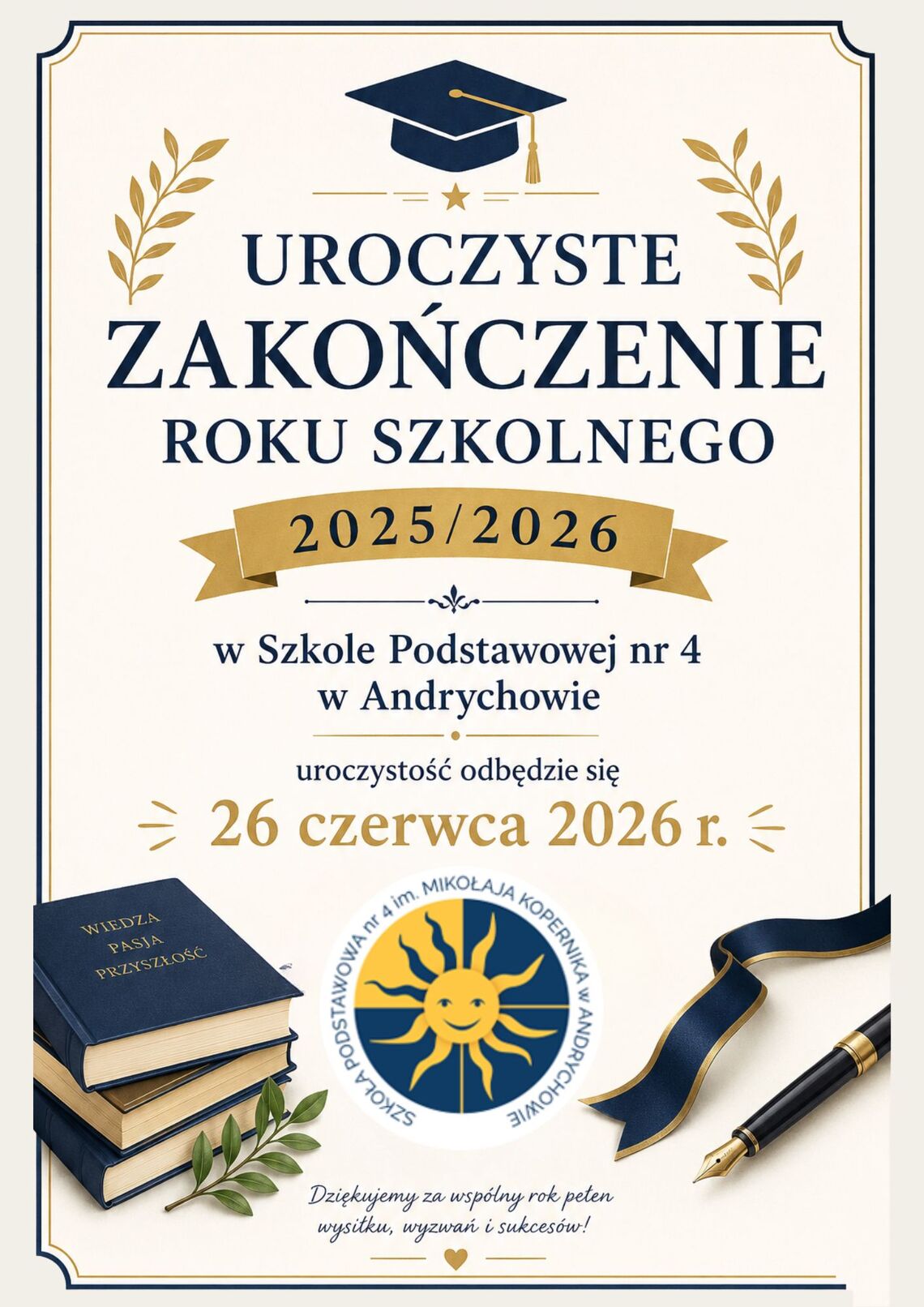 Uroczyste zakończenie roku szkolnego 2025/2026