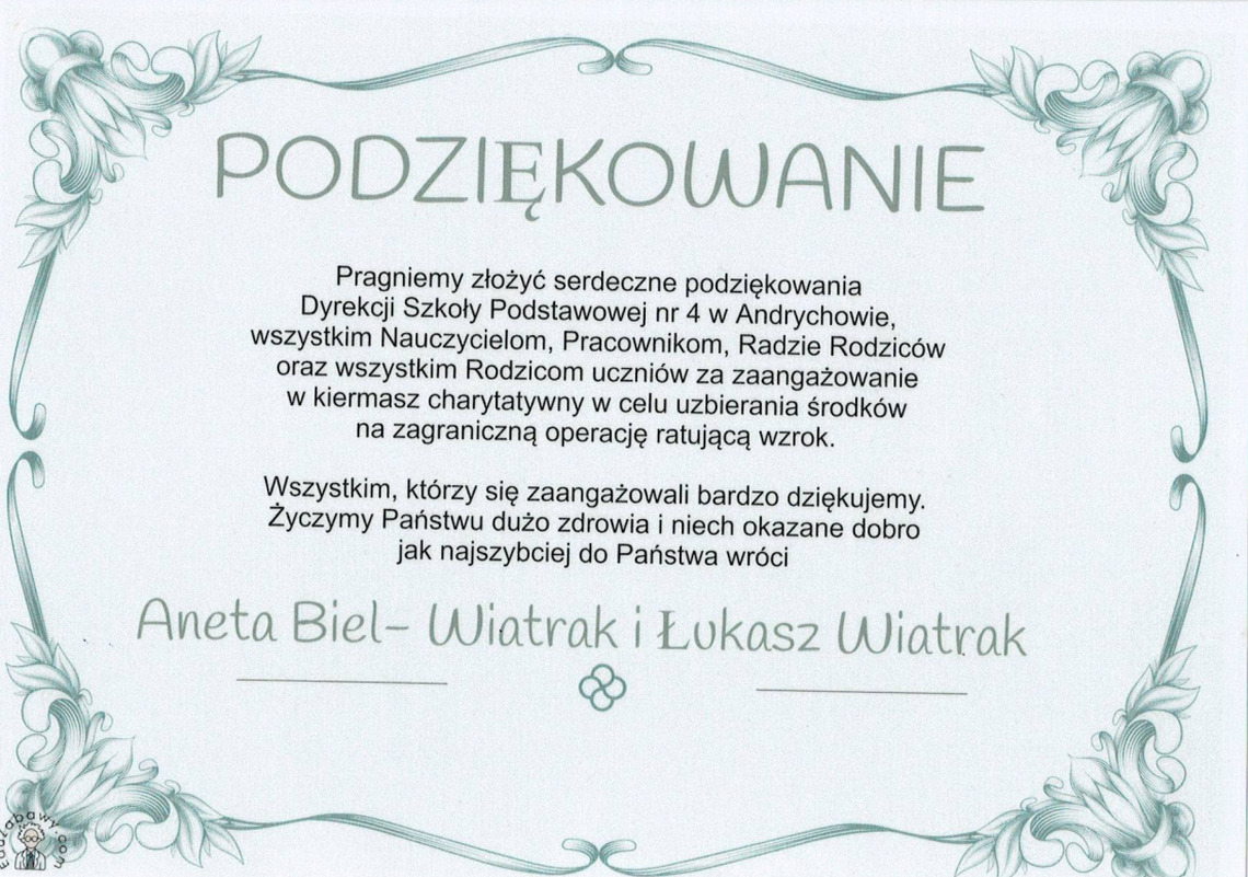 Podziękowanie