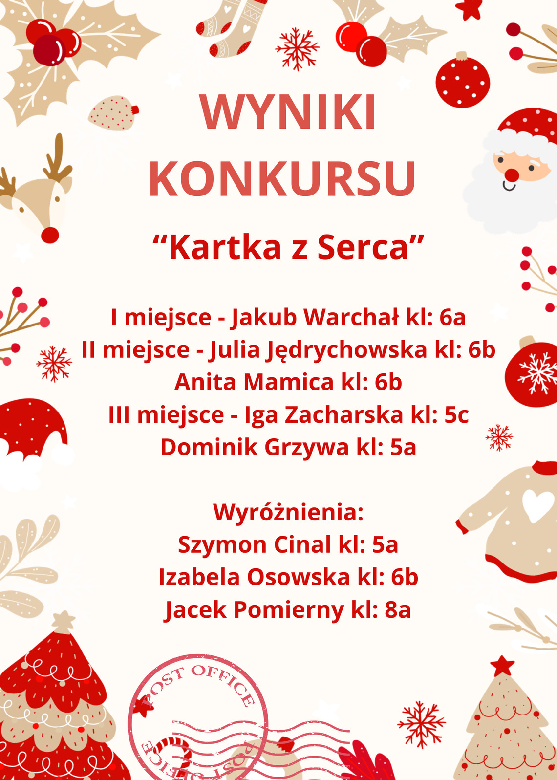 Wyniki konkursu "Kartka z serca"