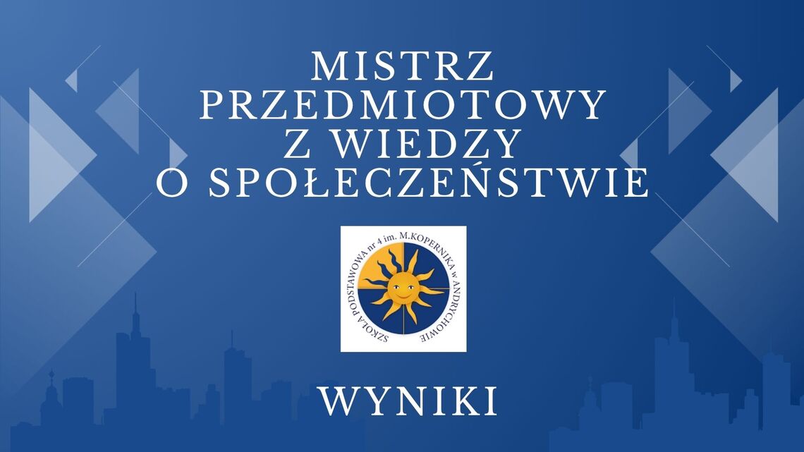 Wyniki Szkolnego Konkursu o tytuł „Mistrza Przedmiotu” z wiedzy o społeczeństwie.