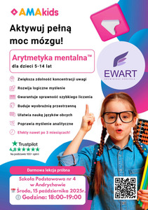 Lekcja pokazowa- arytmetyka mentalna 15.10.25r godzina 18.00 do 19.00