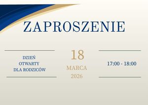 Zaproszenie na dzień otwarty dla Rodziców