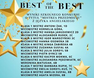 Najlepsi z najlepszych - Mistrzowie Przedmiotowi z Języka Angielskiego